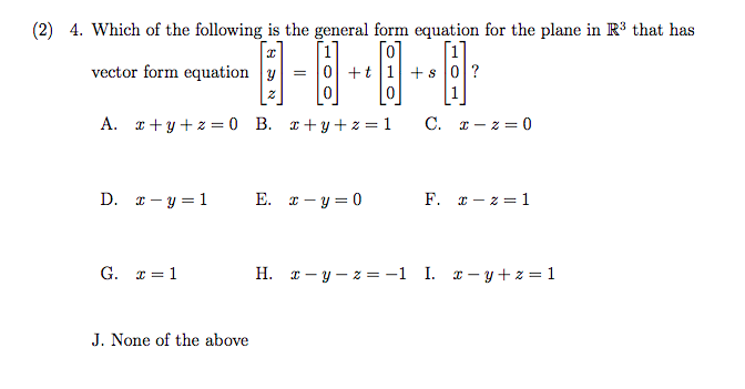 Solved (2) 4. Which of the following is the general form | Chegg.com