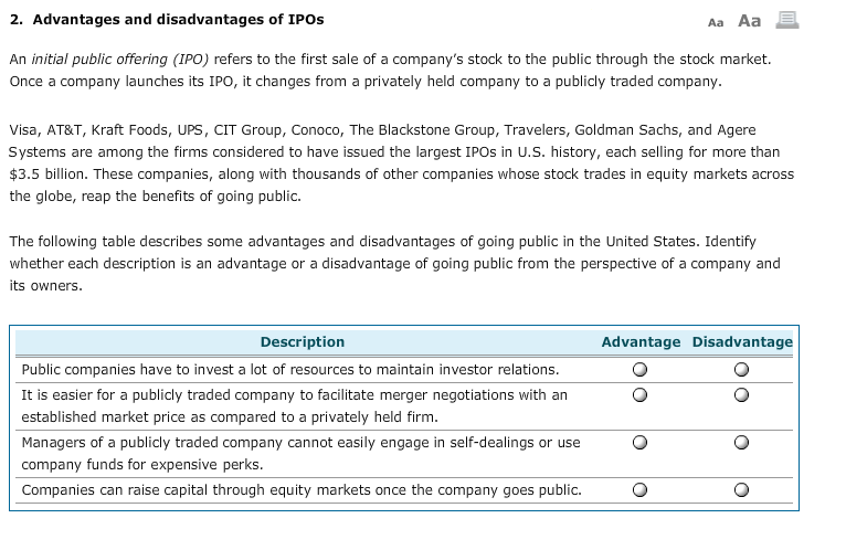 Solved An Initial Public Offering Ipo Refers To The First Chegg Solved An Initial Public Offering Ipo Refers To The First Chegg