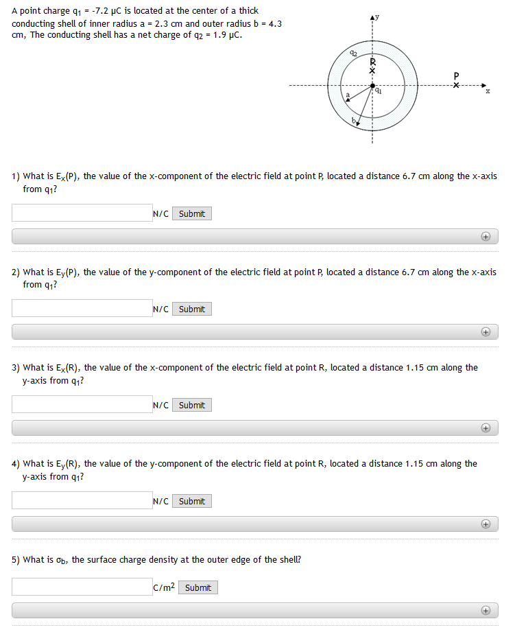 Solved A point charge q1 =-7.2 μc is located at the center | Chegg.com