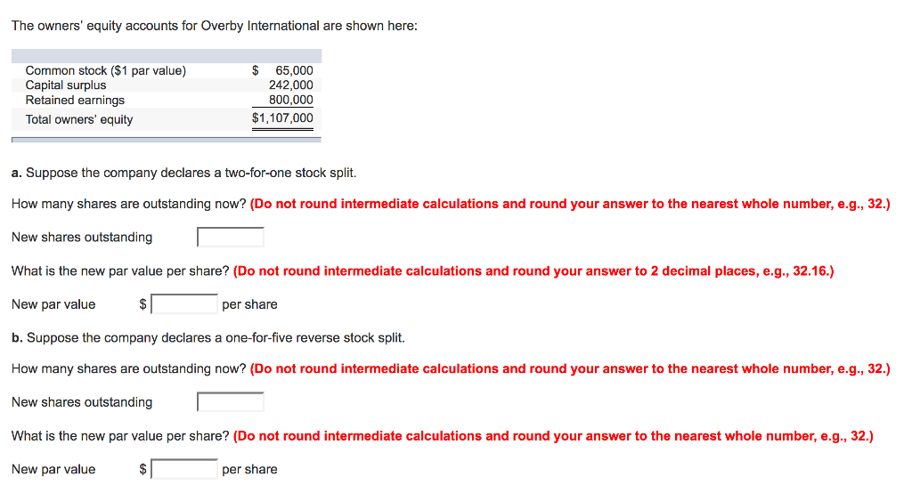 Solved The Owners' Equity Accounts For Overby International 