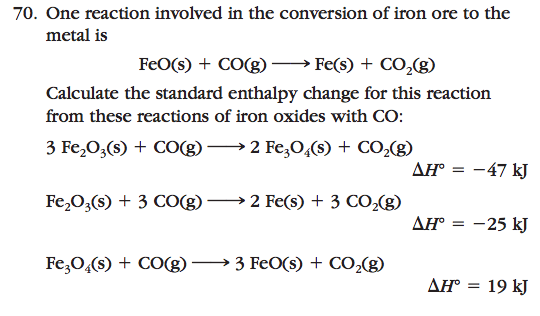 Solved One reaction involved in the conversion of iron ore | Chegg.com