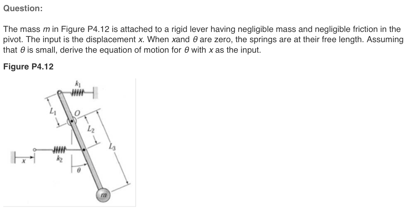 Solved Question: The mass m in Figure P4.12 is attached to a | Chegg.com
