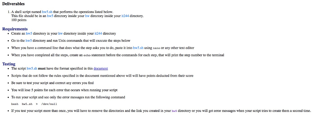 Deliverables 1. A Shell Script Named Hws.sh That 