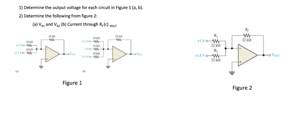 Solved 1) Determine the output voltage for each circuit in | Chegg.com