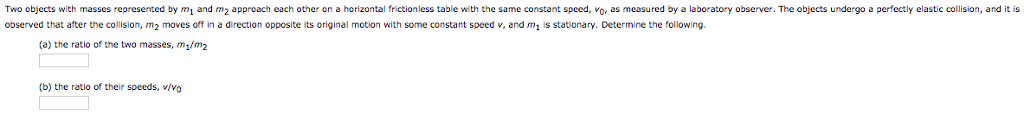 Solved Two objects with masses represented by m and m2 | Chegg.com