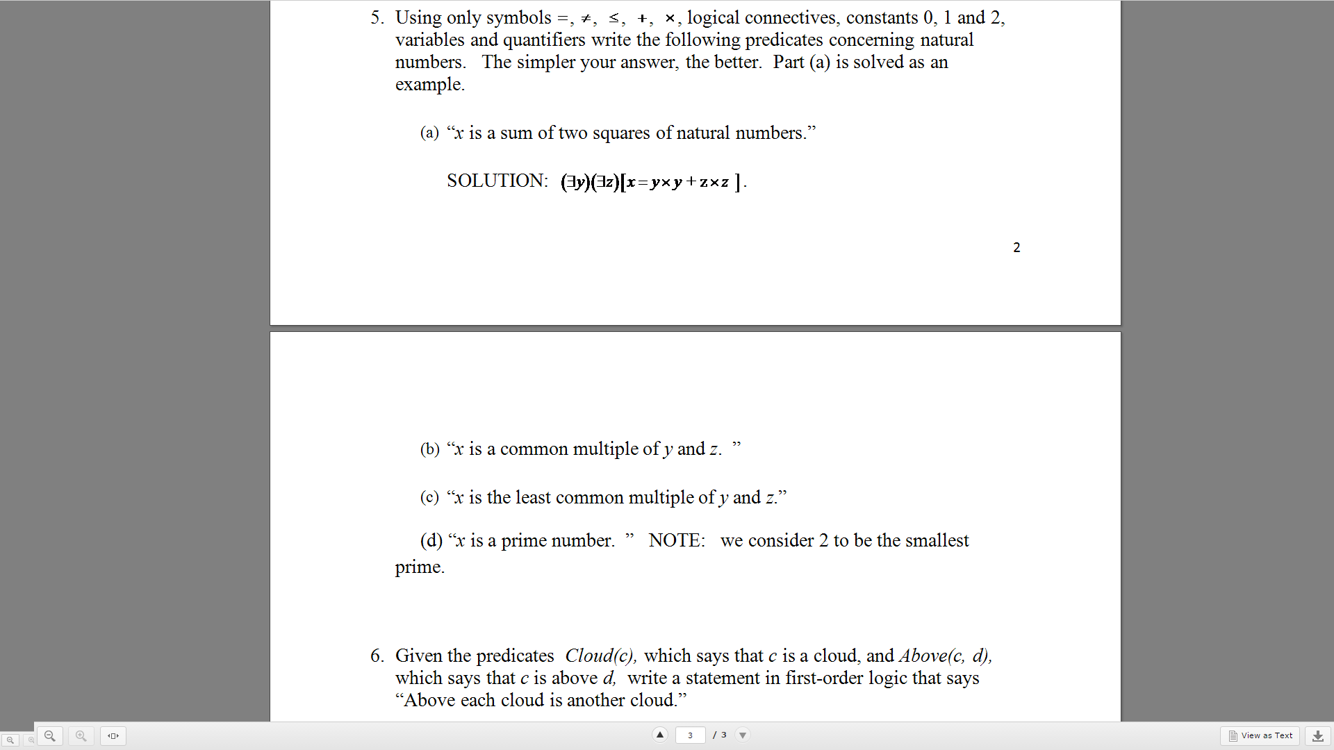 Solved 5. Using only symbols =, not equals to,