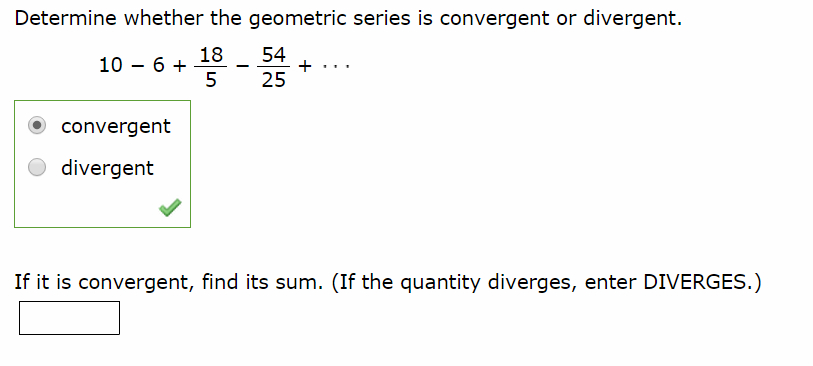 convergent geometric series