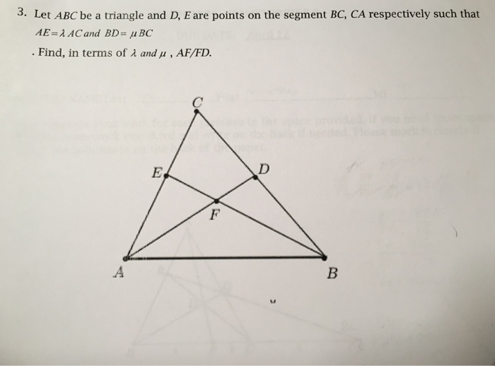 Let ABC be a triangle and D, E are points on the | Chegg.com