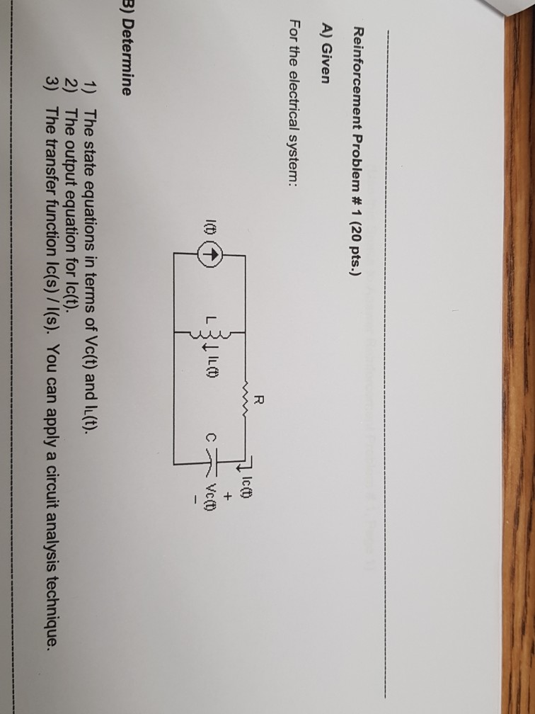 Solved Reinforcement Problem 1 (20 pts.) A) Given For the