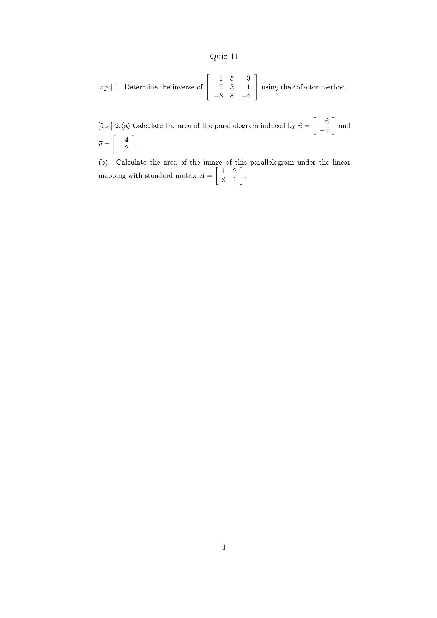 Solved Determine the inverse of using the cofactor method. | Chegg.com
