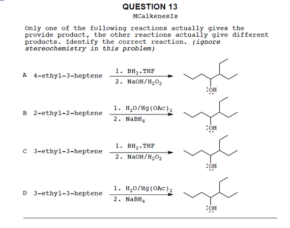 Solved Only one of the following reactions actually gives | Chegg.com