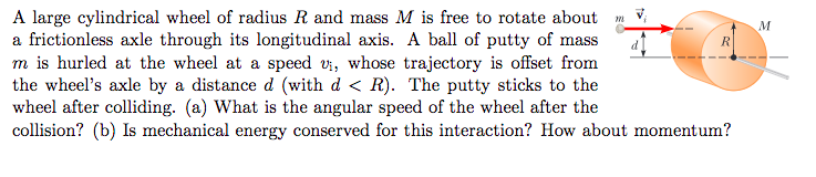 Solved A large cylindrical wheel of radius R and mass M is | Chegg.com