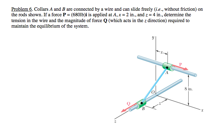 Solved Collars A And B Are Connected By A Wire And Can Slide | Chegg.com