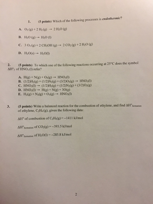 Which Of The Following Is An Endothermic Process