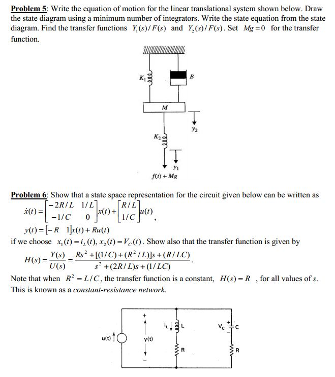 Solved: Problem 5: Write The Equation Of Motion For The Li... | Chegg.com