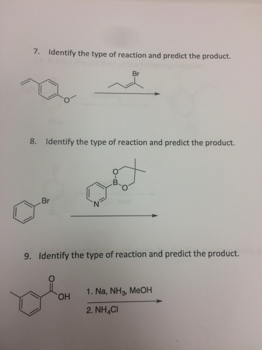 Solved Identify the type of reaction and predict the | Chegg.com