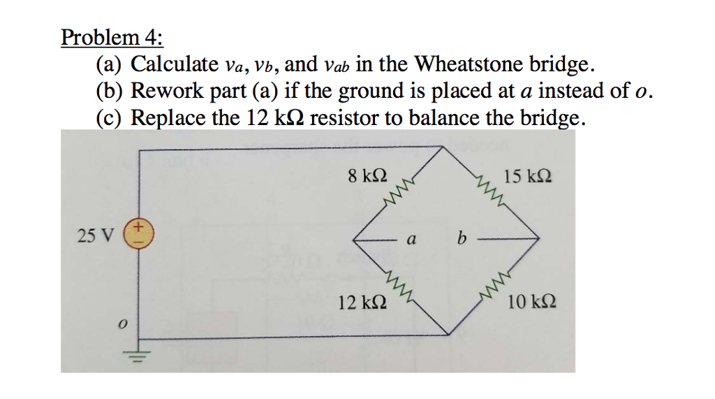 Solved Problem 4 (a) Calculate Va, Vb, And Vab In The | Chegg.com