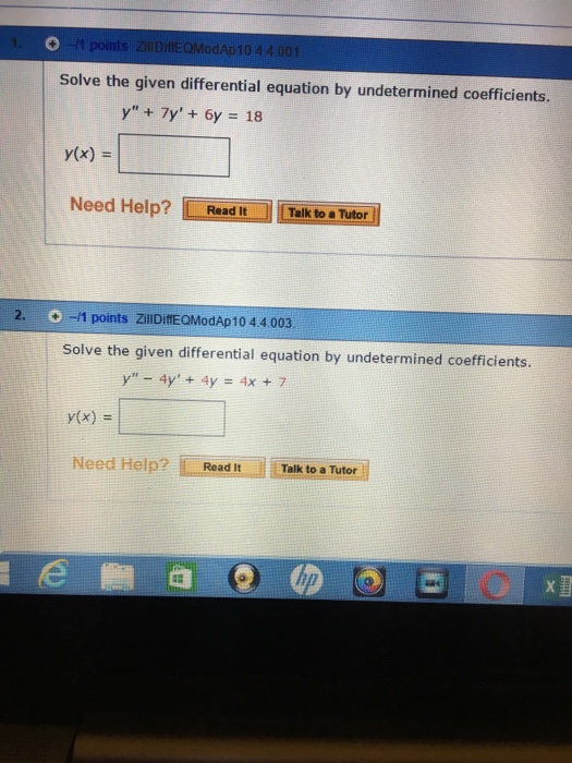Solved Solve the given differential equation by undetermined | Chegg.com