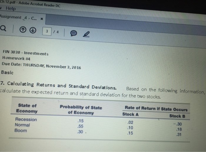 Solved Calculating Returns And Standard Deviations. Based On | Chegg.com