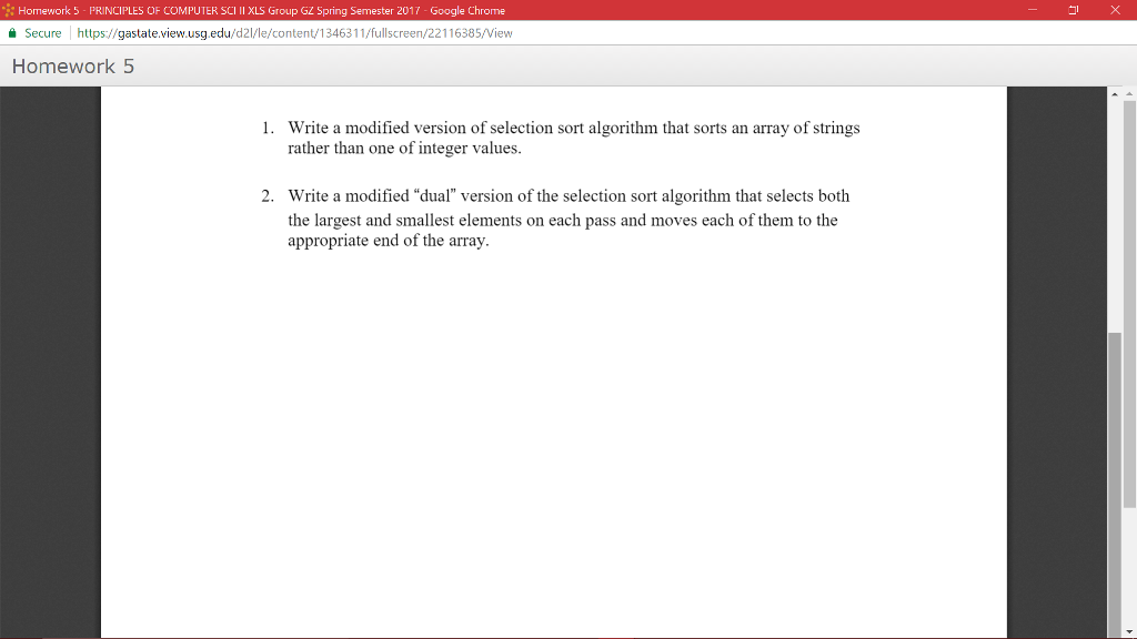 Solved Write a modified version of selection sort algorithm | Chegg.com