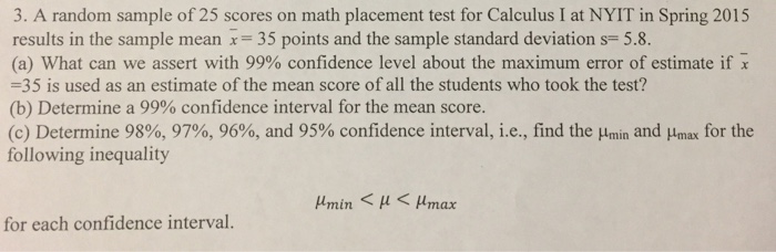 solved-a-random-sample-of-25-scores-on-math-placement-test-chegg