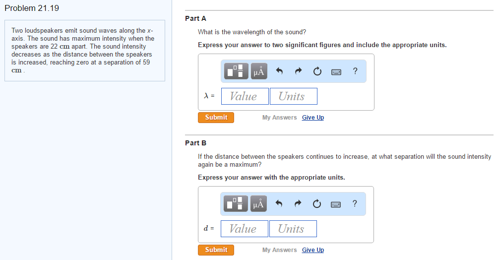 Solved Problem 21 19 Part A Two Loudspeakers Emit Sound Chegg