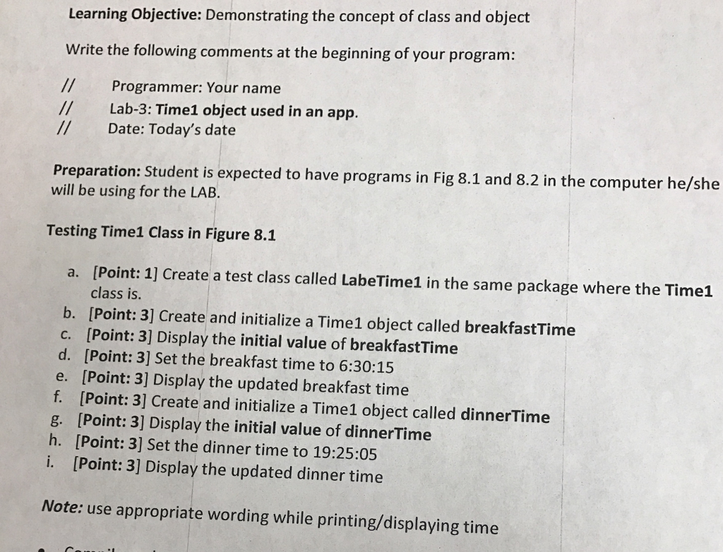 Solved 8.2 Time class case study 317 Time jav 1 class | Chegg.com