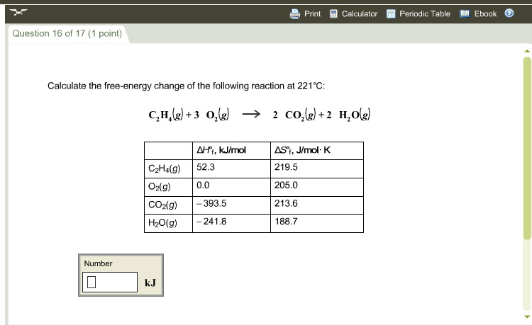 Solved Calculate the free energy change of the following Chegg