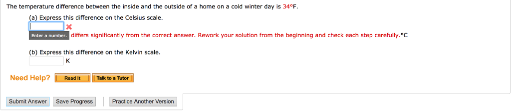 Solved The temperature difference between the inside and the | Chegg.com