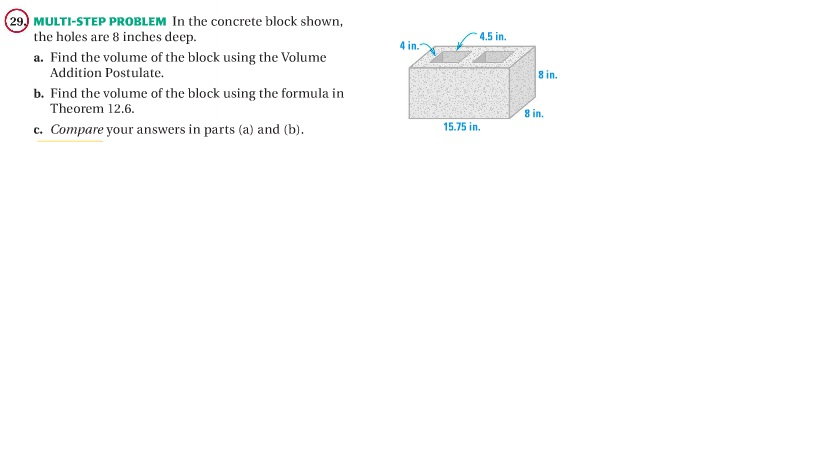 Solved MULTI-STEP PROBLEM In the concrete block shown, the | Chegg.com