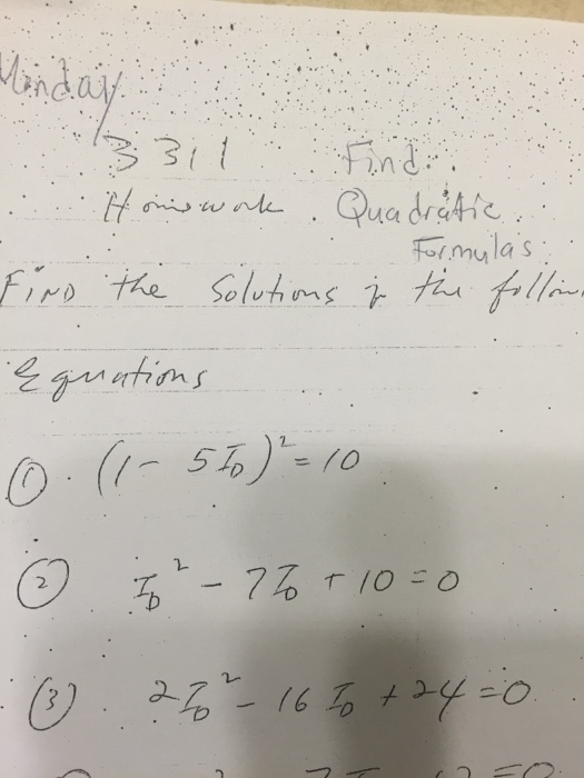 Solved Find The Solutions For The Following Equations. (1 - | Chegg.com