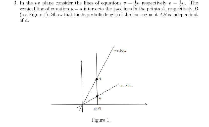 Solved In the uv plane consider the lines of equations v = | Chegg.com