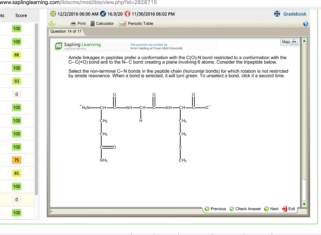 Solved Amide Linkages In Peptides Prefer A Conformation W...