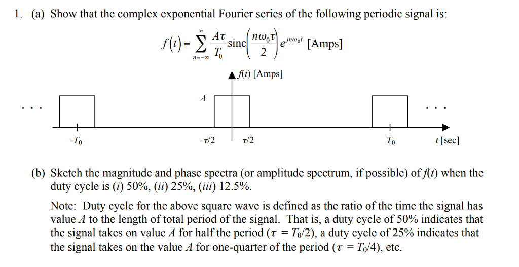 Solved 1 A Show That The Complex Exponential Fourier