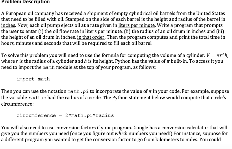 Solved Problem Description A European Oil Company Has | Chegg.com