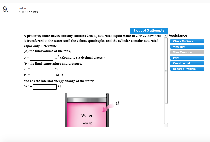 Solved A pistoncylinder device initially contains 2.05 kg