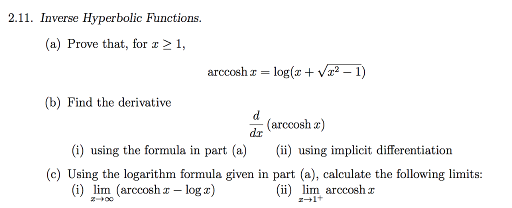 solved-2-11-inverse-hyperbolic-functions-a-prove-that-chegg