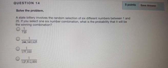 Solved QUESTION 14 5 points Save Answer Solve the problem. A | Chegg.com