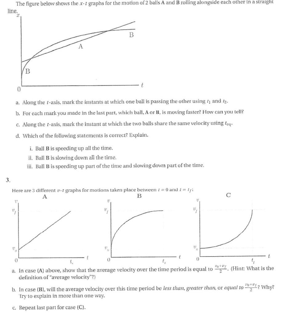 Solved The figure below shows the x-t graphs for the motion | Chegg.com