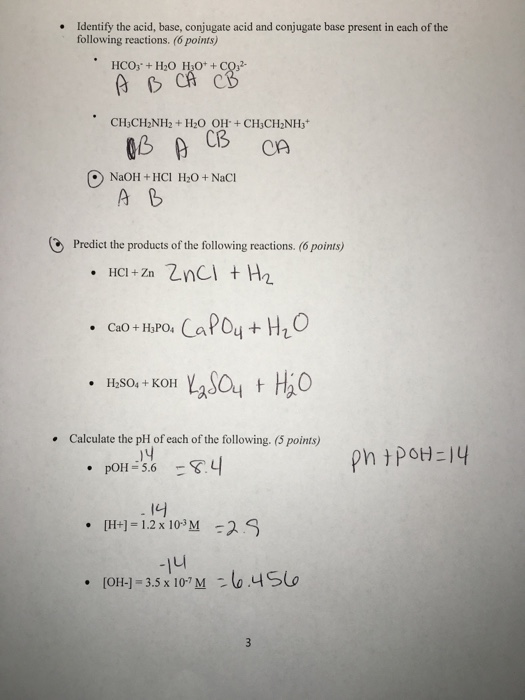 Solved Identify The Acid, Base, Conjugate Acid And Conjugate 