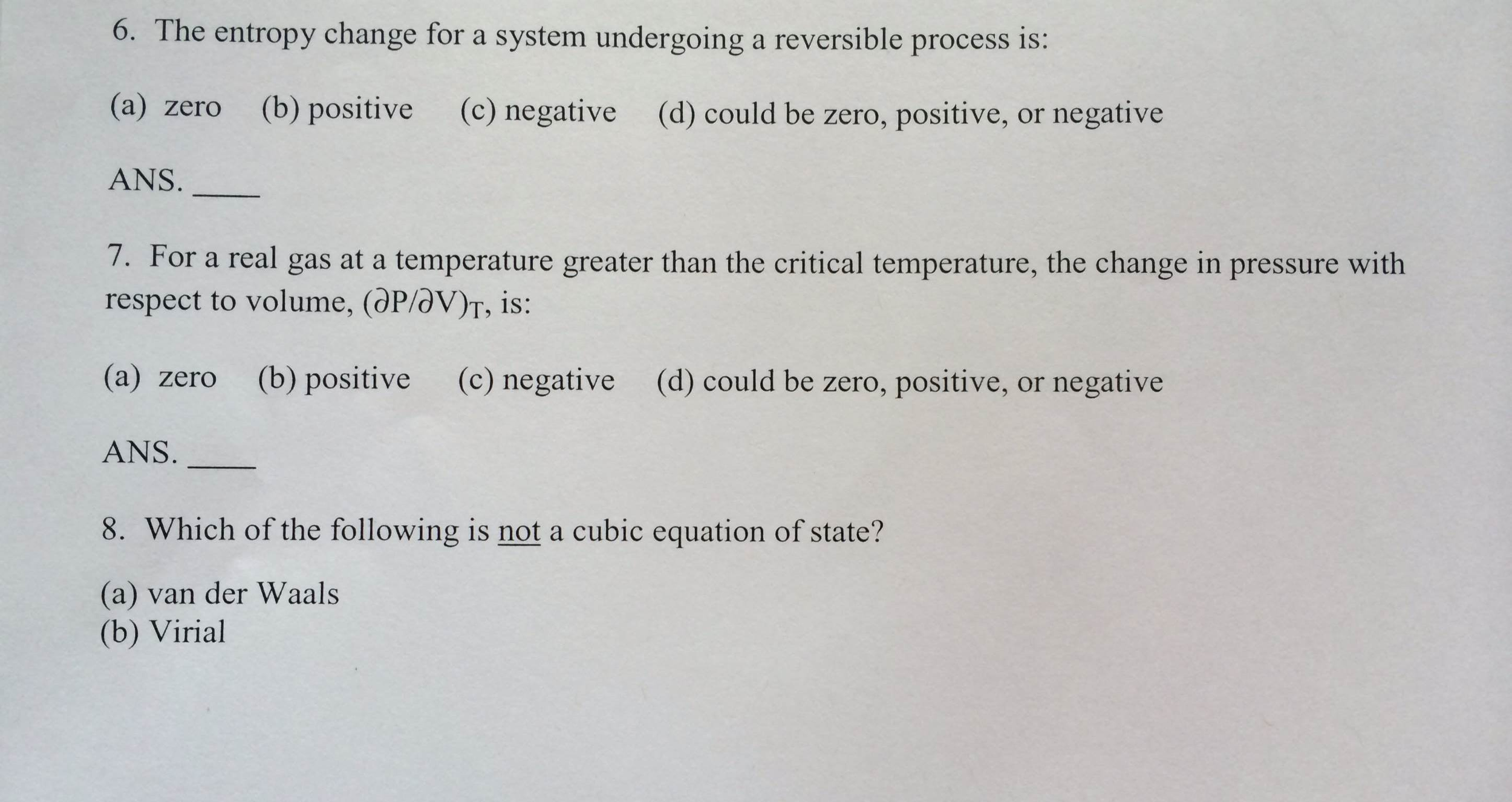 Solved The entropy change for a system undergoing a | Chegg.com