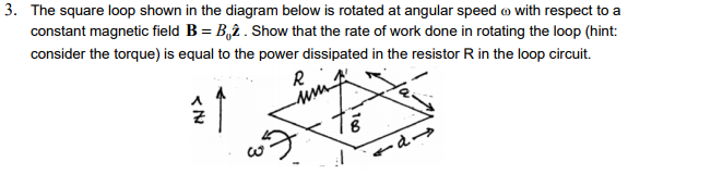 Solved The square loop shown in the diagram below is rotated | Chegg.com