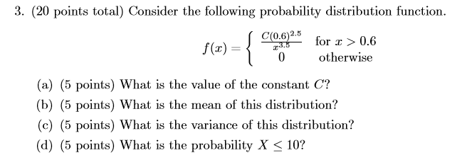 Solved 3. (20 points total) Consider the following | Chegg.com