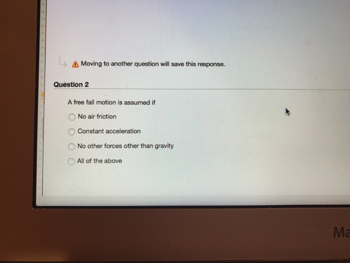Solved A free fall motion is assumed if No air friction | Chegg.com