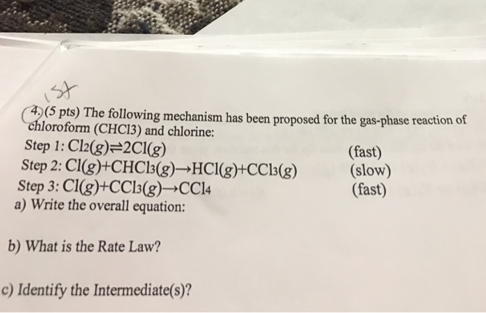 Solved The Following Mechanism Has Been Proposed For The | Chegg.com