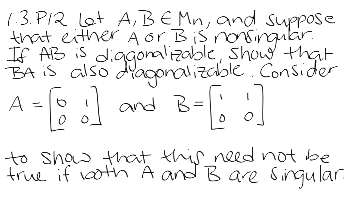 Solved Matrix Theory question. Any help is appreciated. For | Chegg.com