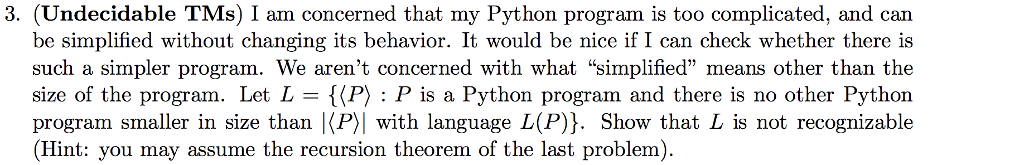 (Undecidable TMs) I am concerned that my Python | Chegg.com