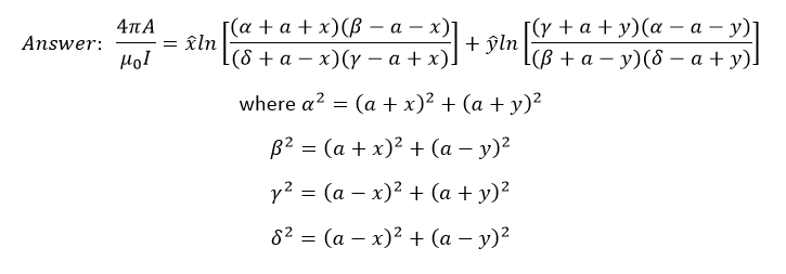 A square of edge 2a lies in the xy plane with the | Chegg.com