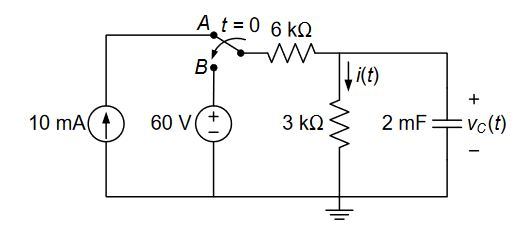 Solved In circuit shown, the switch has been in position A | Chegg.com