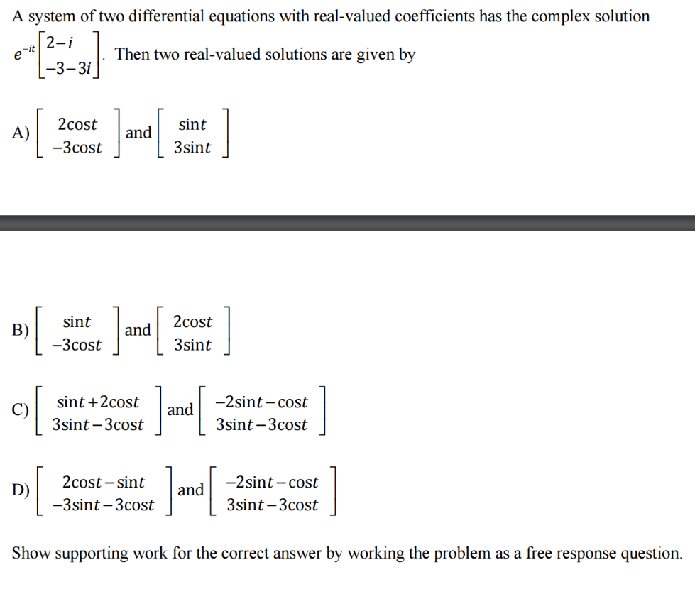 Solved A system of two differential equations with | Chegg.com